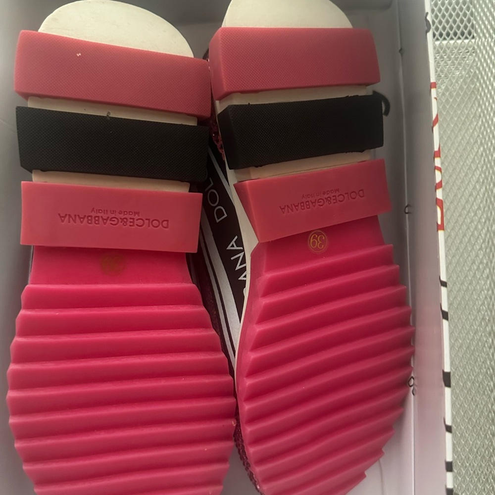 Dolce and Gabbana Pink Sparkling Rhinestone Slip - On Sneakers size 8 / Eu 38 - Picture 3 of 5